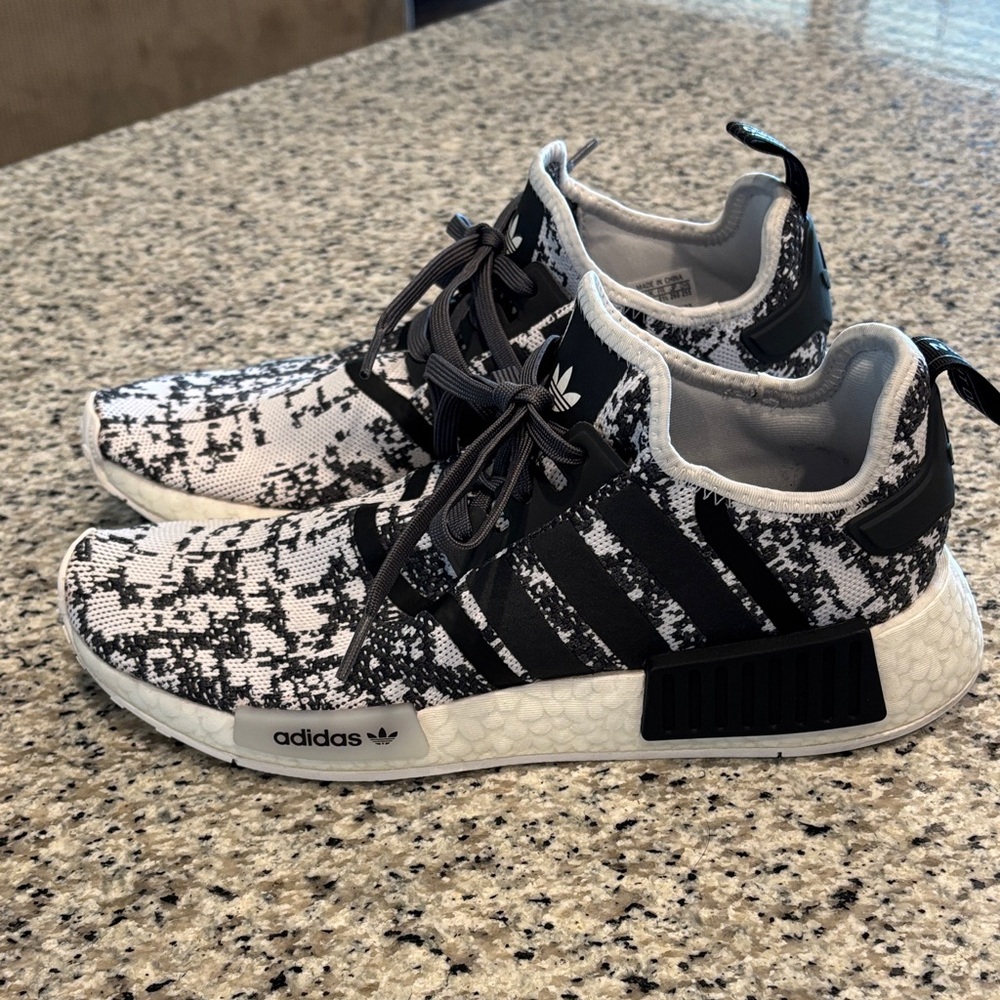Adidas NMD Dark Gray and White Patterned Sneakers